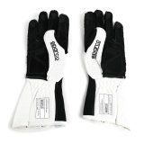 Sparco Driving Gloves 00135611BINR Nomex Gloves, GLOVE WHT/BLK thumbnail 1
