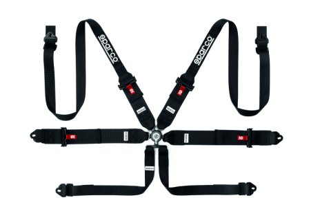 Sparco Racing Harnesses 04818RH1NR Harness Component, BELT 6 PNT 3>2 HANS STEEL