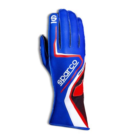 Sparco Record Karting Gloves 00255511AZRS Driving Gloves, Gloves, One Layer, Synthetic, Blue/Red, Large, Pair