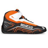 Sparco K-Run Driving Shoes 00127137NRAF & Boots, Shoes, Mid-top, Microfiber Outer, Black/Orange, Natural Rubber Outer Sole, European Shoe Size 37, Pair thumbnail 1