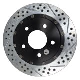 Baer Brakes EradiSpeed+ Brake Rotors 2262001 Rotor, EradiSpeed-Plus, Cross-Drilled, Slotted, Iron, Zinc Plated, Rear, Ford, Pair thumbnail 1