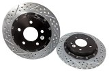 Baer Brakes EradiSpeed+ Brake Rotors 2262001 Rotor, EradiSpeed-Plus, Cross-Drilled, Slotted, Iron, Zinc Plated, Rear, Ford, Pair thumbnail 2