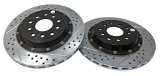 Baer Brakes EradiSpeed+ 1 Brake Rotors 2302041 Rotor, EradiSpeed-Plus 2, Cross-Drilled, Slotted, Iron, Zinc Plated, Rear, Chevy, Pair thumbnail 2
