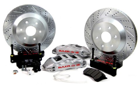 Baer Brakes Claw Extreme+ Disc Brake Systems 4261060S Kits, Extreme Plus Systems, Front, Cross-drilled/Slotted Rotors, 6-piston Silver Powdercoated Calipers, Ford, Kit