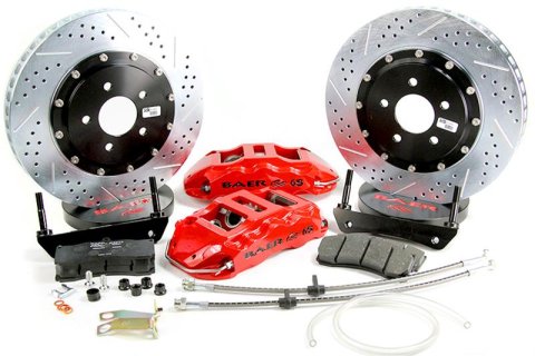 Baer Brakes Claw Extreme+ Disc Brake Systems for 2014-2019 CORVETTE - 4302475R Kit, Extreme+, Rear, Cross-drilled/Slotted Rotors, 6-piston Red Powdercoated Calipers, Chevy, Kit