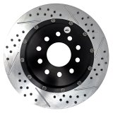 Baer Brakes EradiSpeed+ 1 Brake Rotors 2302048 Rotor, EradiSpeed-Plus 2, Cross-Drilled, Slotted, Iron, Zinc Plated, Rear, Chevy, Pontiac, Pair thumbnail 1
