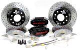 Baer Brakes SS4+ Disc Brake Systems 4262690B Kits, SS4 Plus Systems, Rear, Cross-drilled/Slotted Rotors, 4-piston Black Powdercoated Calipers, Ford, Kit thumbnail 1