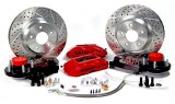 Baer Brakes Track4 Disc Brake Systems 4261303R Kits, Systems, Front, Cross-drilled/Slotted Rotors, 4-piston Red Calipers, for Use with Wilwood Spindles, RWD, Kit thumbnail 1