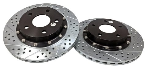 Baer Brakes EradiSpeed+ Brake Rotors 2301013 Rotor, EradiSpeed-Plus, Cross-Drilled, Slotted, Iron, Zinc Plated, Front, Chevy, Pair thumbnail 3