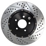 Baer Brakes EradiSpeed+ 1 Brake Rotors 2261026 Rotor, EradiSpeed-Plus 2, Cross-Drilled, Slotted, Iron, Zinc Plated, Front, Ford, Pair thumbnail 1