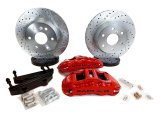 Baer Brakes Claw Extreme+ Disc Brake Systems 4302136S Kit, Extreme+, Rear, Cross-drilled/Slotted Rotors, 6-piston Silver Powdercoated Calipers, Cadillac, Chevy, GMC, Kit thumbnail 1