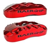 Baer Brakes SS4+ Deep Stage Drag Race Disc Brake Kits 4261428FR Kit, Race, Front, Slotted Rotors, 4-piston Fire Red Powdercoated Calipers, Ford, Kit thumbnail 3