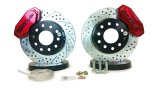 Baer Brakes SS4+ Deep Stage Drag Race Disc Brake Kits 4261428FR Kit, Race, Front, Slotted Rotors, 4-piston Fire Red Powdercoated Calipers, Ford, Kit thumbnail 4