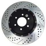 Baer Brakes EradiSpeed+ Brake Rotors 2141011 Rotor, EradiSpeed-Plus, Cross-Drilled, Slotted, Iron, Zinc Plated, Front, Dodge, Viper, Pair thumbnail 1