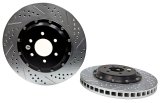 Baer Brakes EradiSpeed+ Brake Rotors 2141011 Rotor, EradiSpeed-Plus, Cross-Drilled, Slotted, Iron, Zinc Plated, Front, Dodge, Viper, Pair thumbnail 2