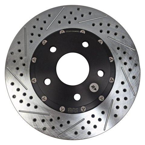 Baer Brakes EradiSpeed+ Brake Rotors 2301006 Rotor, EradiSpeed-Plus, Cross-Drilled, Slotted, Iron, Zinc Plated, Front, Chevy, Pontiac, Pair