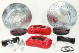 Baer Brakes Pro Brake Kits 4302299R Disc Kit, Pro, Rear, Cross-drilled/Slotted Rotors, 6-piston Red Powdercoated Calipers, Chevy, Kit thumbnail 1