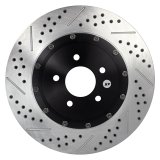 Baer Brakes EradiSpeed+ Brake Rotors 2261031 Rotors, EradiSpeed-Plus, Cross-Drilled, Slotted, Iron, Zinc Plated, Front, Ford, Pair thumbnail 1