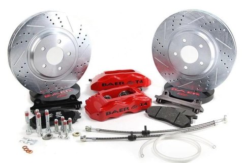 Baer Brakes Track4 Disc Brake Systems 4301412B Kit, Track4, Front, Cross-drilled/Slotted Rotors, 4-piston Black Powdercoated Calipers, Chevy, Kit thumbnail 2