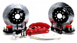 Baer Brakes Claw Extreme+ Disc Brake Systems 4261139R Kit, Extreme+, Front, Cross-drilled/Slotted Rotors, 6-piston Red Powdercoated Calipers, Ford, Mercury, Kit thumbnail 1