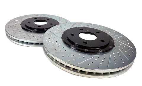 Baer Brakes EradiSpeed+ Brake Rotors 2261044 Rotor, Front, Cross Drilled Slotted, 15.00 in. Diameter, 1.250 in. Thickness, Cast Iron, Zinc Plated, Ford, Pair thumbnail 1