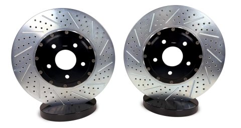 Baer Brakes EradiSpeed+ Brake Rotors 2261044 Rotor, Front, Cross Drilled Slotted, 15.00 in. Diameter, 1.250 in. Thickness, Cast Iron, Zinc Plated, Ford, Pair thumbnail 3