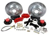 Baer Brakes SS4 Disc Brake Systems 4301526R Kit, SS4, Front, Cross-drilled/Slotted Rotors, 4-piston Red Powdercoated Calipers, Buick, Chevy, GMC, Oldsmobile, Pontiac, Kit thumbnail 1