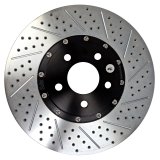 Baer Brakes EradiSpeed+ Brake Rotors 2261041 Rotors, One, Cross-drilled, Slotted, Iron, Zinc Plated, Front, Ford, Pair thumbnail 1
