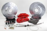 Baer Brakes Track4 Disc Brake Systems 4301411R Kit, Track4, Front, Cross-drilled/Slotted Rotors, 4-piston Red Powdercoated Calipers, Chevy, Kit thumbnail 1