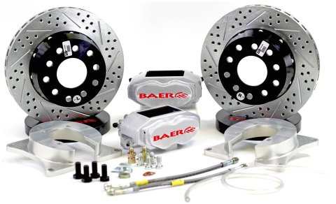 Baer Brakes SS4+ Deep Stage Drag Race Disc Brake Kits 4142070C Kit, Stage, Rear, 4-Piston Caliper, Clear Powdercoated, Drilled/Slotted Rotors, Dana 60, Chrysler 8.75, Kit