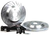 Baer Brakes EradiSpeed 1 Brake Rotors 2262011 Rotor, EradiSpeed-Plus 1, Cross-Drilled, Slotted, Iron, Zinc Plated, Rear, Ford, Pair thumbnail 1