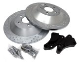 Baer Brakes EradiSpeed 1 Brake Rotors 2262011 Rotor, EradiSpeed-Plus 1, Cross-Drilled, Slotted, Iron, Zinc Plated, Rear, Ford, Pair thumbnail 3