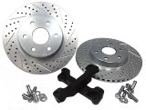 Baer Brakes Big Claw Brake Rotors 2301044 Rotor, Claw, Cross-Drilled, Slotted, Iron, Zinc Plated, Front, Chevy, GMC, Pickup, SUV, Pair thumbnail 2