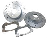 Baer Brakes Big Claw Brake Rotors 2302024 Rotor, Claw, Cross-Drilled, Slotted, Iron, Zinc Plated, Rear, Chevy, GMC, Pickup/SUV, Pair thumbnail 2