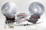 Baer Brakes Track4 Disc Brake Systems 4301412S Kit, Track4, Front, Cross-drilled/Slotted Rotors, 4-piston Silver Powdercoated Calipers, Chevy, Kit thumbnail 1