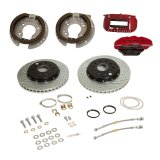 Baer Brakes Claw Pro+ Disc Brake Systems 4262666R Kits, Pro Plus Systems, Rear, Cross-drilled/Slotted Rotors, 6-piston Red Powdercoated Calipers, Ford, Kit thumbnail 1