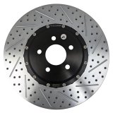 Baer Brakes EradiSpeed+ Brake Rotors 2261042 Rotors, One, Cross-drilled, Slotted, Iron, Zinc Plated, Front, Ford, Pair thumbnail 1