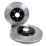 Baer Brakes EradiSpeed+ Brake Rotors 2301062 Rotor, EradiSpeed-Plus, Cross-Drilled, Slotted, Cast Iron, Zinc Plated, Front, Cadillac, Pair thumbnail 5