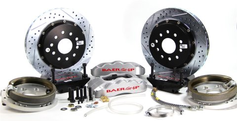 Baer Brakes Claw Pro+ Disc Brake Systems for 2005-2013 CORVETTE - 4302229S Kit, Pro+, Rear, Cross-drilled/Slotted Rotors, 6-piston Silver Powdercoated Calipers, Cadillac, Chevy, Kit