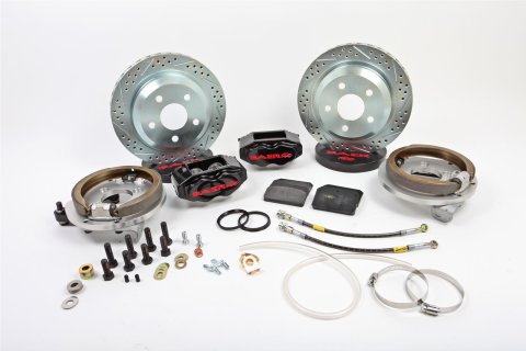 Baer Brakes SS4 Disc Brake Systems 4262337B Kits, Systems, Rear, Cross-drilled/Slotted Rotors, 4-piston Black Powdercoated Calipers, Lincoln, Kit