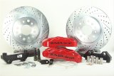 Baer Brakes Pro Brake Kits 4301299R Disc Brakes, Pro, Front, Cross-drilled/Slotted Surface Rotors, 6-piston Red Calipers, Chevy, Kit thumbnail 2