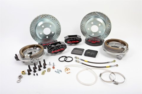 Baer Brakes SS4 Disc Brake Systems 4262259B Kits, Systems, Rear, Cross-drilled/Slotted Rotors, Black Powdercoated Calipers, Big Ford (3.500 in. x 2.375 in.), RWD, Kit