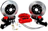 Baer Brakes Claw Pro+ Disc Brake Systems 4301371R Kit, Pro+, Front, Cross-drilled/Slotted Rotors, 6-piston Red Powdercoated Calipers, Chevy, Kit thumbnail 3