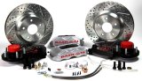Baer Brakes Track4 Disc Brake Systems 4301504S Kit, Track4, Front, Cross-drilled/Slotted Rotors, 4-piston Silver Powdercoated Calipers, Ford, Kit thumbnail 1