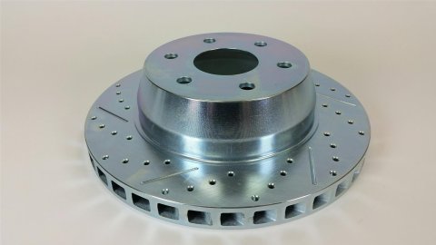 Baer Brakes Replacement Brake Rotors 6920526 Rotor, Replacement, Cross-drilled, Slotted, Iron, Zinc Plated, Passenger Side Rear, Each