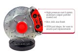 Baer Brakes Classic Disc Brake Kits 4261565R Brakes, Front, Series, Cross-Drilled, Slotted Rotors, 2-Piston Calipers, Ford, Mustang, Drum Spindle, Kit thumbnail 1