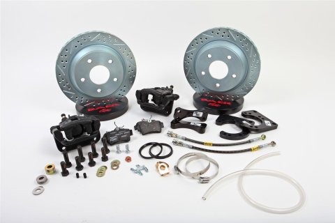 Baer Brakes Iron-Sport Disc Brake Kits 4262108 Brakes, Rear, Cross-Drilled/Slotted Rotors, One-Piston Calipers, Ford, 9 in. Big New Style Flange, Kit