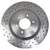 Baer Brakes Big Claw Brake Rotors for 2004-2010 F-150 - 2261029 Rotor, Claw, Cross-Drilled, Slotted, Iron, Zinc Plated, Front, Ford, Pair thumbnail 1
