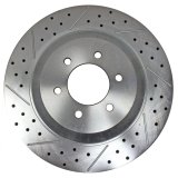 Baer Brakes Big Claw Brake Rotors for 2004-2010 F-150 - 2261029 Rotor, Claw, Cross-Drilled, Slotted, Iron, Zinc Plated, Front, Ford, Pair thumbnail 2