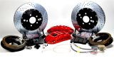 Baer Brakes Claw Extreme+ Disc Brake Systems 4302136R Kit, Extreme+, Rear, Cross-drilled/Slotted Rotors, 6-piston Red Powdercoated Calipers, Cadillac, Chevy, GMC, Kit thumbnail 2